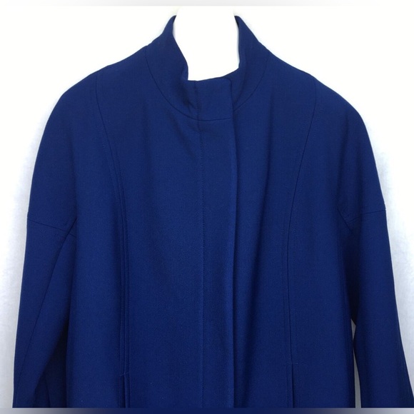 Twin Hill Cobalt Blue Long Wool 2-Way Zip Topper Coat Size 10R - Picture 5 of 15